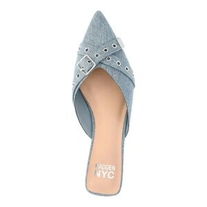 Madden NYC Blue Denim Mules